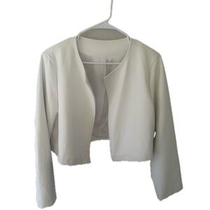 Elegant White Faux Leather Women's Jacket